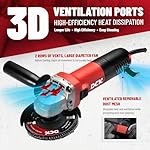 DCK Angle Grinder, 4-1/2-Inch, 6.7Amp Cut off Tool Grinder, 11,800 RPM with 2 Safety Guards, 6-Piece Discs (2 Cutting/2 Grinding/2 Flap Discs), Professional Angle Grinder for Metal, Wood (KSM09-115S） - Image 4