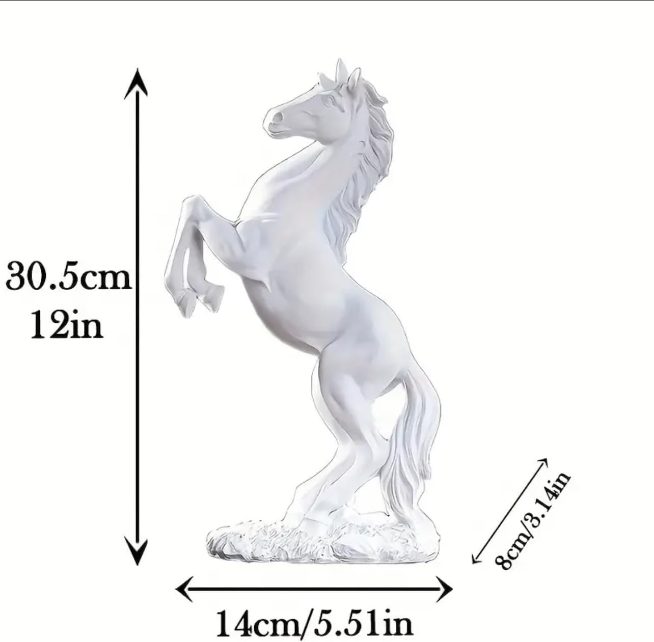 Art Figurine Animal Sculpture, Horse Home Decor, Resin Statues, Decor Figurine, Standing Horse, Modern Desk Figure, Home Accent Ornament, Furnishings Figurines Art, Crafts Accessories Crafts (White)