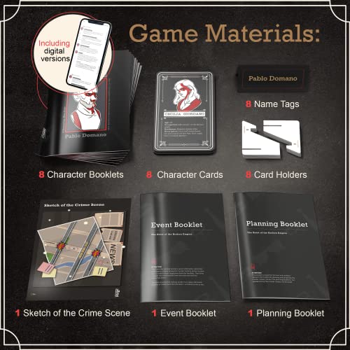 Misterio: Murder Mystery Dinner Party Game - The Heist Of The Broken Empire - Murder Mystery Night For 6 To 8 Players - Find The Traitor Among You - Murder Mystery Games For Adults #TOP2