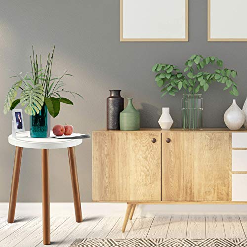 Litada Wood Plant Stand (Set Of 2) Mid Century Small Side Table, 15.8’’ Tall – Round Side End Table Flower Pot Holder Home Decor (Plant And Pot Not Included) (2 Pack, White ) #TOP5
