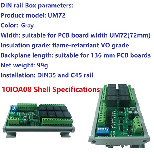 Eletechsup Dc 24V 8 Ch Digital Switch Dido Multifunction Rs485 Plc Io Expanding Board Standard Modbus Rtu Relay Module (With Shell) #TOP5