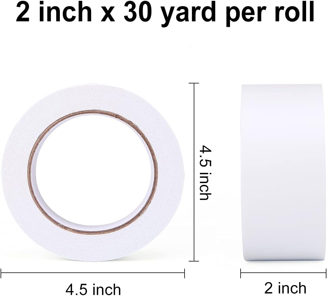 Clear Double Sided Tape Sticky Tape, 2 Inch by 30 Yards (1 Roll), High Duty Adhesion Permanent Double-Sided Adhesive Tape for DIY Arts, Crafts, Photography, Scrapbooking, Furniture