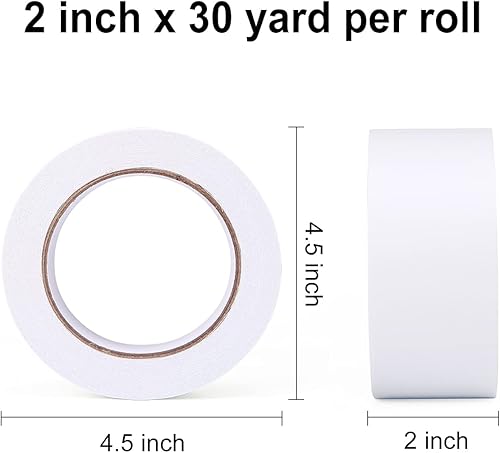 Miniatura 2 de Cinta adhesiva transparente de doble cara, 2 pulgadas por 30 yardas (1 rollo), cinta adhesiva permanente de doble cara de alta adherencia para