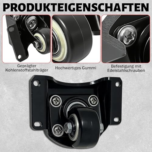 360° Drehbares Hinterrad für Mähroboter, Vormontiertes Ersatzrad mit Kugellager, kompatibel mit Gardena R40Li, Husqvarna 105, Flymo 1200, McCulloch ROB, reibungslos drehbar, Rasen schonend, PETG