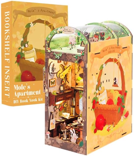 Fsolis Kit de rincón de libros, kit de casa de muñecas en miniatura, kit de modelo en miniatura de Mayberry Street, kits de modelo de rincón de