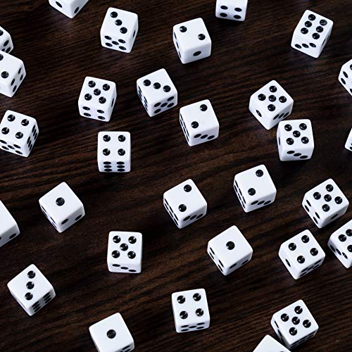 50 Or 100 Pack Of Bulk Six Sided Dice|D6 Standard 16Mm|Great For Board Games, Casino Games & Tabletop Rpgs| White- 100 Count #TOP3