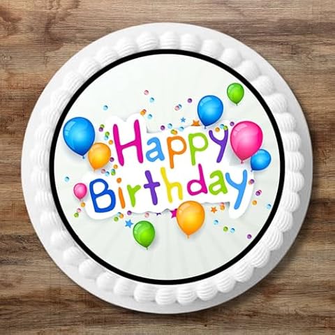 Precut Rainbow Happy Birthday Cake Topper Cover