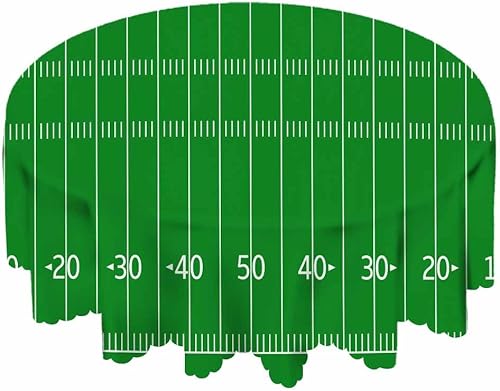 Miniatura 5 de Mantel redondo de campo de fútbol americano, mantel de césped verde para mesa de campo de fútbol para comedor y cocina, manteles redondos de 60