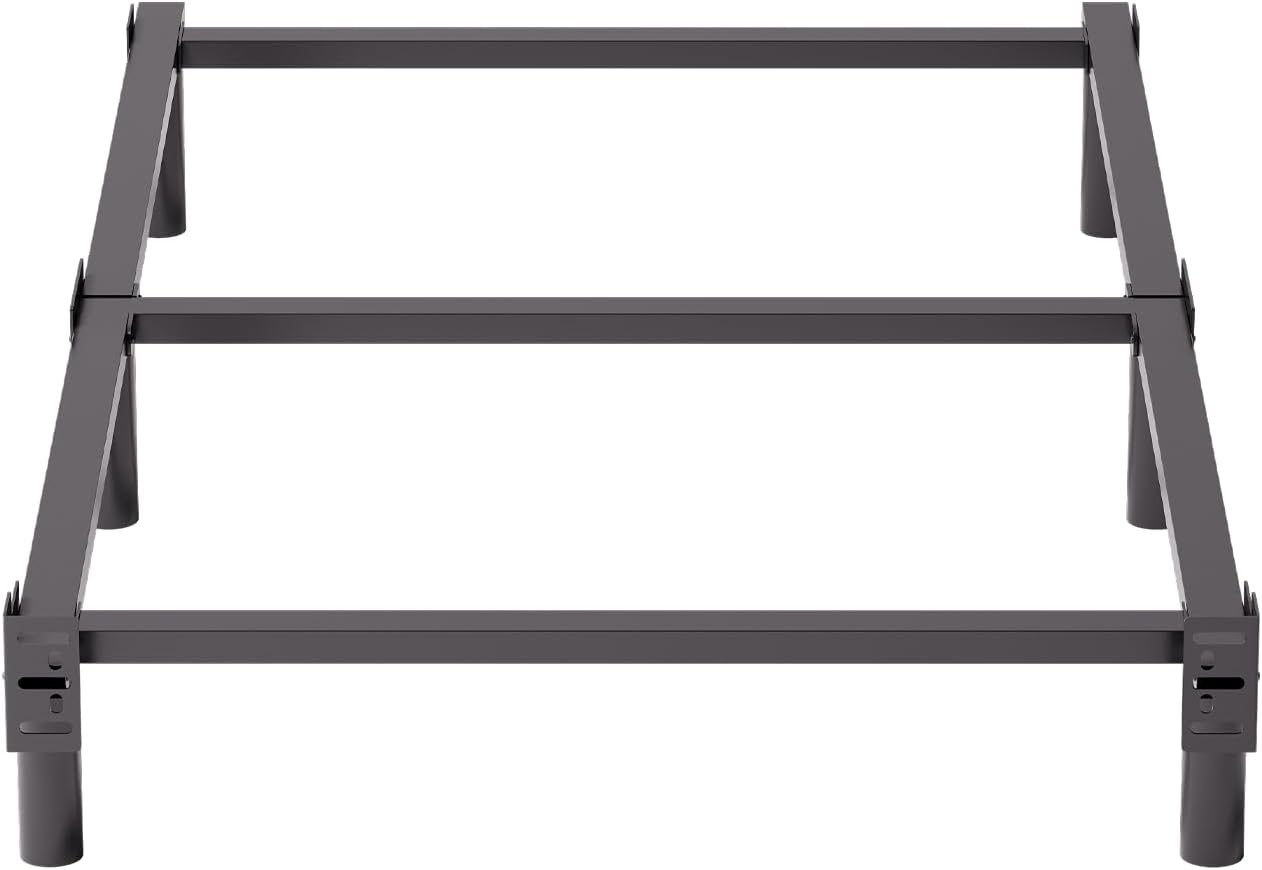 Metal Twin Bed Frames, 7 Inch Hith Bed Base Support for Box Spring and Mattress Foundation, Heavy Duty Basics Bed Frame, Noise Free, Easy Assembly, Black Twin 7 Inch