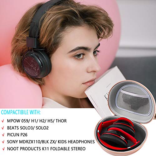 Extra Large Headphone Case Compatible With Beats Solo3/ Solo2/ For Beats Studio3/ For Picun P26/ For Elecder I39/ For Mpow And More Foldable Bluetooth Wireless Headset - Rose Gold #TOP4