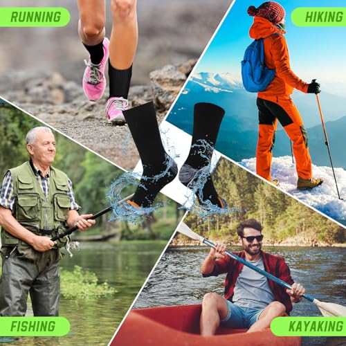 Janmercy 3 Pairs Unisex Waterproof Breathable Knit Socks for Men Women Socks for Hiking Wading Running Skiing, 3 Colors4