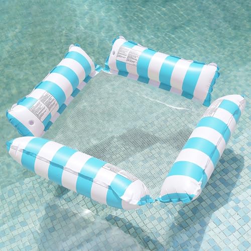Aufblasbares Schwimmbett,luftmatratze Pool,4 In 1 Aufblasbare Wasserhängematte,Luftmatratze Wasser Hängematte,Luftmatrat...