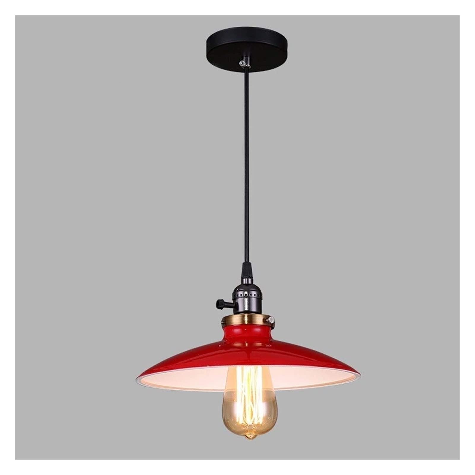 Lámpara de techo de hierro estilo Edison E27 roja para iluminación de patios