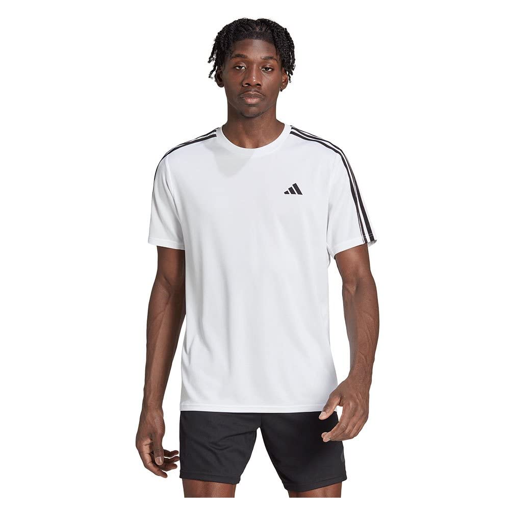 Adidas Men's Fitted T-Shirt (IB8151_White/Black XS) : Amazon.in