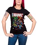 Photo Gallery officially licensed merchandise marvel comics - team-up girly tee (black), large Photo Gallery officially licensed merchandise marvel comics - team-up girly tee (black), large