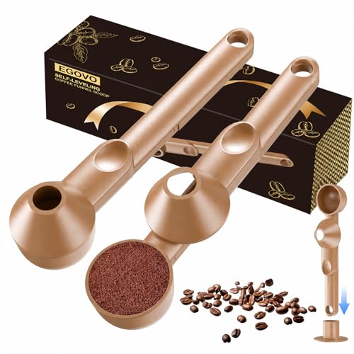 Image of 2 Pcs Coffee Scoop with Funnel for Reusable K Cup, 2 TBSP Measuring Spoon | Mess-Free Funnel Design, Sliding Leveler for Precise 2 TBSP, Long Handle for Ground Coffee, Protein Powder & Tea
