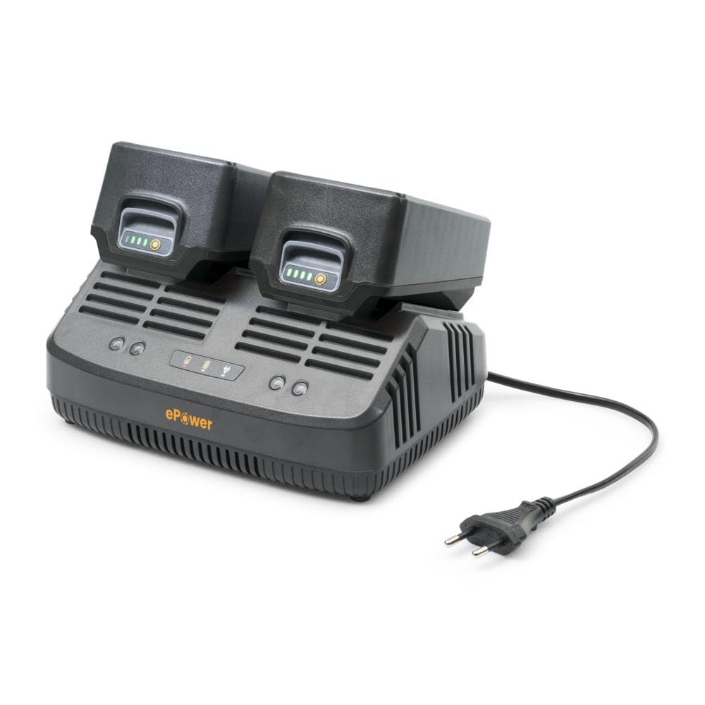STIGA Caricabatterie standard doppio C 215 D da 20 V, Corrente di Carica da 2 Ah, Spina Europlug
