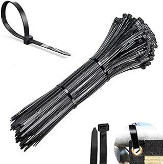 100 Pack of Black Cable Ties, 100mm x 2.5mm, 4 inch Mini Tie Wraps, Plastic Tie Wraps, Secure Self-Locking Mechanism, for Home, Garden, Office and DIY