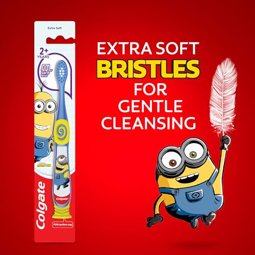 Image of Colgate Kids (2+ years) Minion Toothbrush, Extra Soft with Tongue Cleaner - 1 Pc