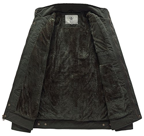 WenVen Men's Winter Puffer Coat Cotton Windbreaker Parka Fleece Jacket3