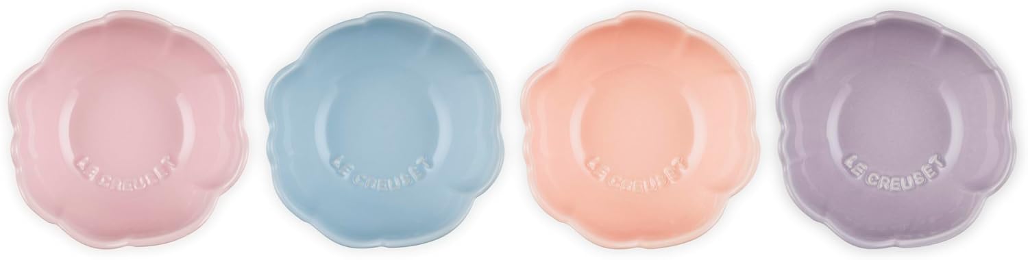 Le Creuset Stoneware Petal Mini Bowls, Set of 4, Multicolor