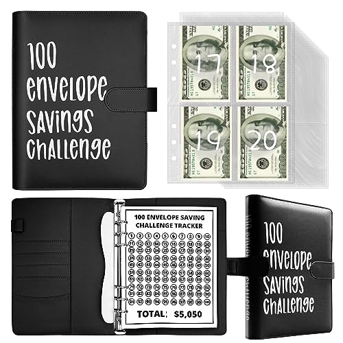 Classeur de défi d'économie d'argent avec 100 enveloppes pour budget familial