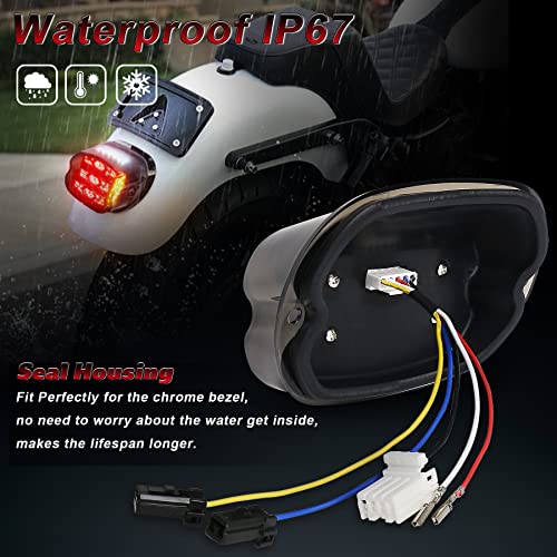 Movotor Led Tail Light 500% Bright Brake Light With Turn Signal Smoke Lens Rear Light Compatible With Harley Sportster Dyna Road King Electra Glides Touring #TOP2