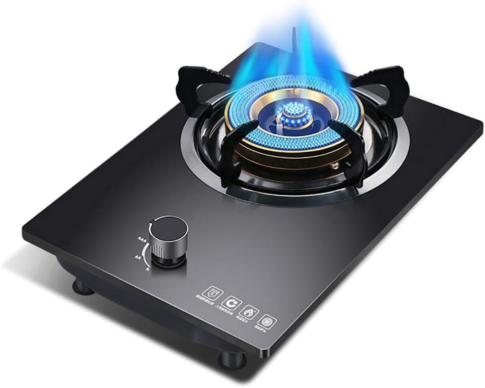 Mini Gas Stove 42cm BurnerGas hob Built-in Glass Or Stainless Steel and Enamel Environmentally Friendly and Durable with LPG Kit&FFD [Energy Class A] (Color : A) (F)