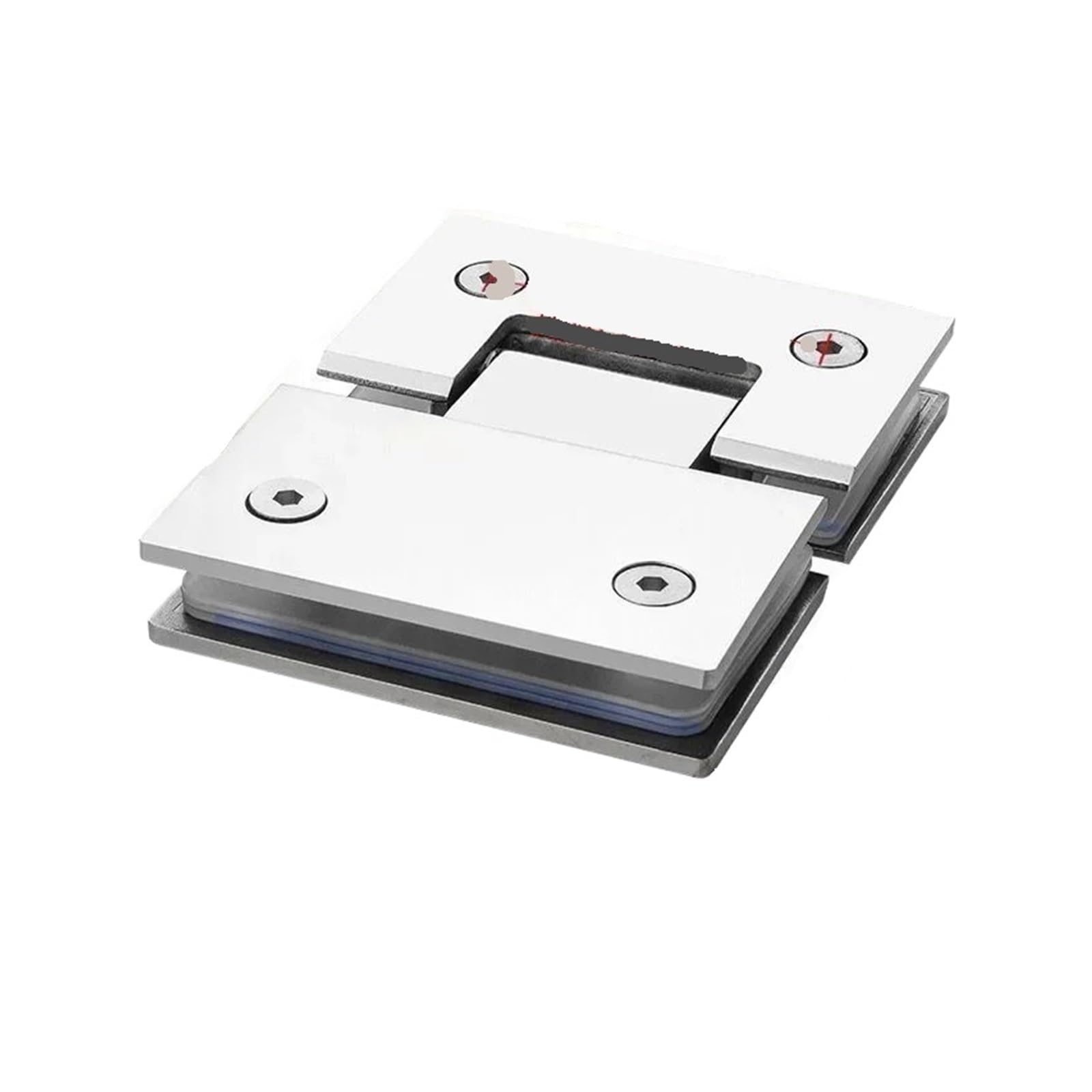 Bisagras para mamparas de ducha Abrazadera de acero inoxidable 180 grados for vitrinas, soporte vidrio resistente, bisagra for puerta ducha, for muebles, piezas repuesto(Silver,2pcs)
