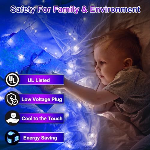 750 LED 240FT Christmas Lights, 12 Modes Christmas String Lights, Plug-In by XIKENGSHQ - Used condition - Image 5