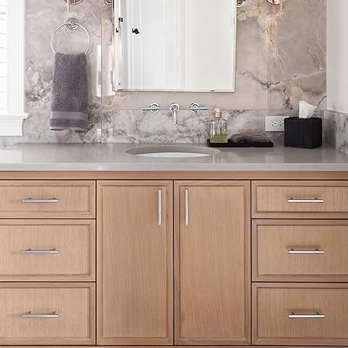 Estmoon 30 Pack Brushed Nickel Cabinet Handles 3 Inch Hole Center Drawer Pulls Stainless Steel Cabinet Pulls Silver Kitchen Handles Cabinet Hardware for Drawers, Cupboards - 5" Length, 3" Hole Center by Estmoon - Image 7