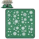 39" Christmas Tree Mat Waterproof with Snowflake Print PE Christmas Tree Floor Protector Mat, Green Christmas Tree Skirt Large for Winter Holiday Home Party, Indoor Outdoor Xmas Decorations