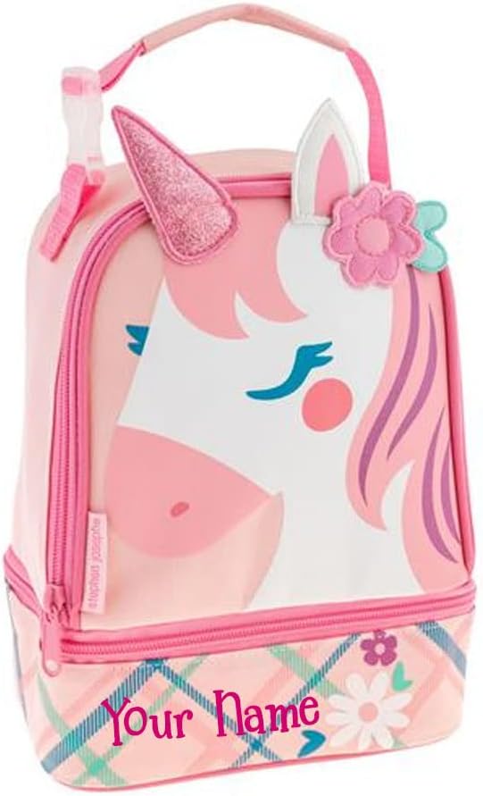 Stephen Joseph Personalized Lunch Box - Unicorn Lunch Bag - Lunch Pals Lunchbox - Back to School Supplies - Kids Insulated Bag - Custom Name
