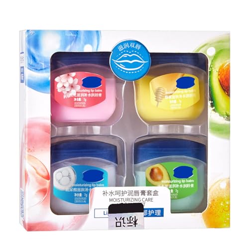 lip Balm Set, Lip Balm,4 Packs Long Lasting Lips Moisturizer Intensive Lip Repair Treatment for Cracked, Dry and Chapped Lips (Pack of Four)