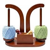 Double Yarn Holder,EXXBDZ， Holders for Crocheting, Wooden, Magnetic, Spinner, Portable, Hanging, Spool-Rack, Skein-Dispenser, Carousel, and Cake-Ball-Spindle Organizer，perfect gift for knitter, mother