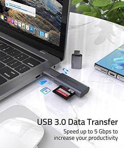 Syntech USB C to USB Adapter 2 Pack Fit Side by Side Type C Male to USB C 3.0 Female Adapter Compatible with MacBook Pro Air 2021 iMac iPad Mini 6/Pro and Other Type C or Thunderbolt 4/3 Devices Grey
