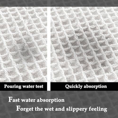 ZALL Waffle Bath Mat White Super Absorbent Non Slip Bathroom Rug 24X72inch,Machine Washable Ultra Soft Floor Mats by ZALL - Image 5