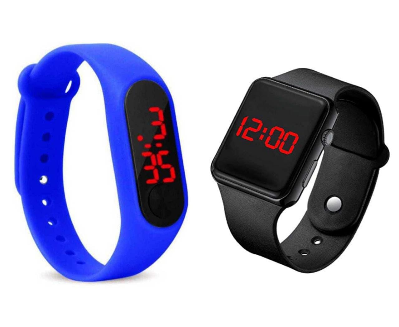 MVS Digital Square and Rectangular Dial Watches | for Boys & Girls |Day & Date Display | One + One Watch Combo | (Pack of 2) (Blue) (B0C86JLQN1) Amazon Price History, Amazon Price Tracker