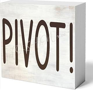 Toubeibei 5 * 5 inches Decor Sign Pivot Wood Box Sign Rustic Wooden Box Sign Farmhouse Home Office Desk Shelf Decor