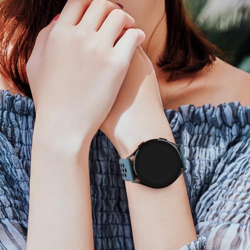 Meliya 20mm 22mm Watch Bands Quick Release Replacement Wristband, Soft Silicone Bands Breathable Sport Replacement Straps for Men Women (22mm, Blue Gray-Black) by Meliya - Image 5