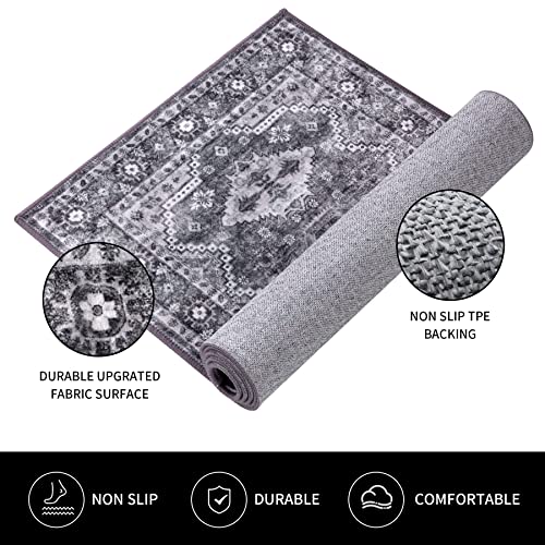 Matbar Kitchen Rugs 3 Piece Set Non Slip Kitchen Mats For Floor Machine Washable Boho Rug Sets Silky Touch Hallway Runner Rugs For Entryway Bedroom Bathroom #TOP2