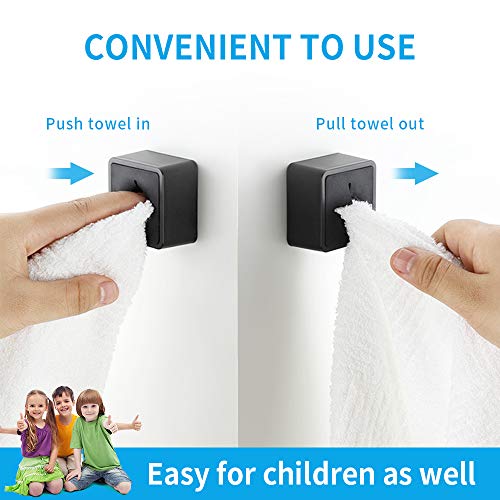 Kaiying Kitchen Towel Hook, Self Adhesive Dish Towel Holder For Kitchen Cabinet Door, Push Towels Holder Wall Mounted For Bathroom And Home, No Drilling (3 Pack_Black) #TOP1