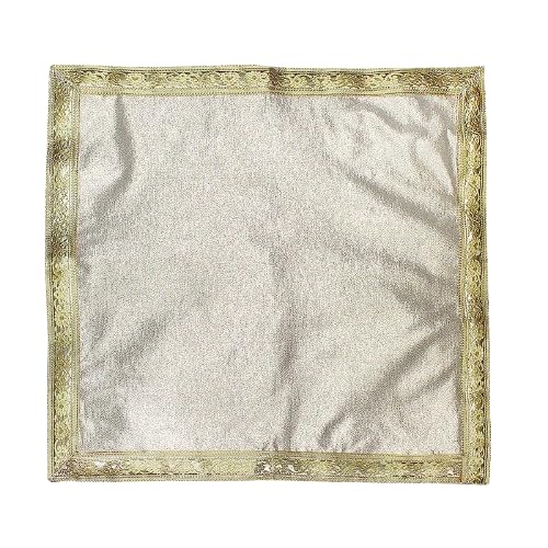 My God Gift Puja Aasan Cloth/Puja Aasan Kapda/Puja Chowki Altar Cloth for Home, Mandir/Temple/God/Goddess (18 X 18 Inch,Golden)