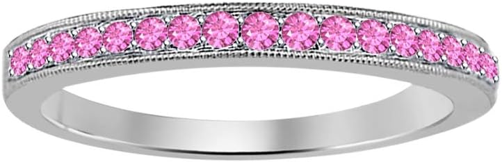 Gold & Diamonds Jewellery 0.35 Ctw Round Cut Gemstone 14k White Gold Over .925 Sterling Silver Anniversary Wedding Band Ring for Women's.