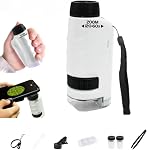 Upgraded Little Marvin Miniscope, 2025 New Mini Microscope, Pocket Microscope for Little Scientists, Handheld Mini Scope (White)