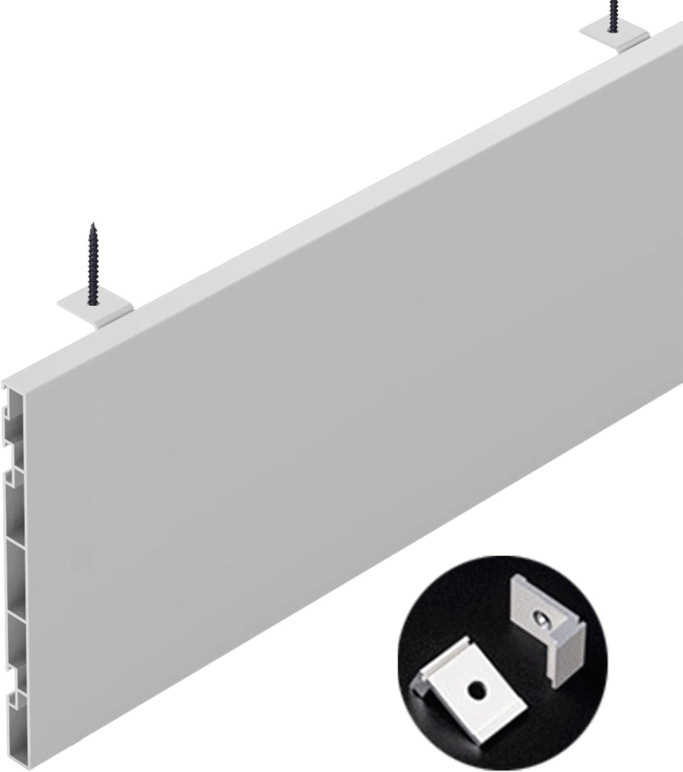 Blackout Curtain Pelmet Panel - 10cm Ceiling Mount Valance, Decorative Metal Curtain Rails for Bedroom & Living Room - 3.4m (11.2ft) Length