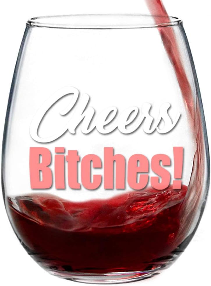 Get Special Price Cheers Funny Cute Wine Glass,Stemless 15oz, Box, Happy Birthday for Women or men, Unique Idea for Her, Mom, Wife, Girlfriend, Sister, Grandmother, Aunt, Friend, BFF, Coworker