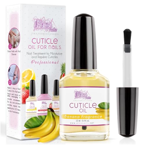 Aceite Cuticulas Uñas Profesional para manos y pies 12ml - Fragancia de Plátano- Aceite hidratante y regenerador para cutículas de manos y pies, brinda alivio y frescura a la piel seca