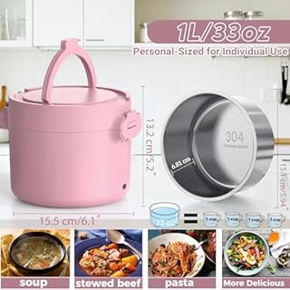 CDBEEE 33oz Electric Lunch Box, 100W Portable Food Warmer Heater, 12V/24V/110V 3-in-1 Lunch Warmer Portable for Work/Office/Car/Travel, Warming Soup & Meal, Spill-Free, Men & Women's Gifts