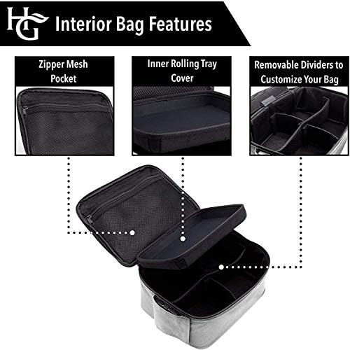 Grey Large Smell Proof Case with Combo Lock (Smell Proof Box Holds 3 Ounces of Herbs & Spices) - Upgraded Premium YKK Zippers - Includes Smell Proof Jar, Built in Tray & Travel Bags